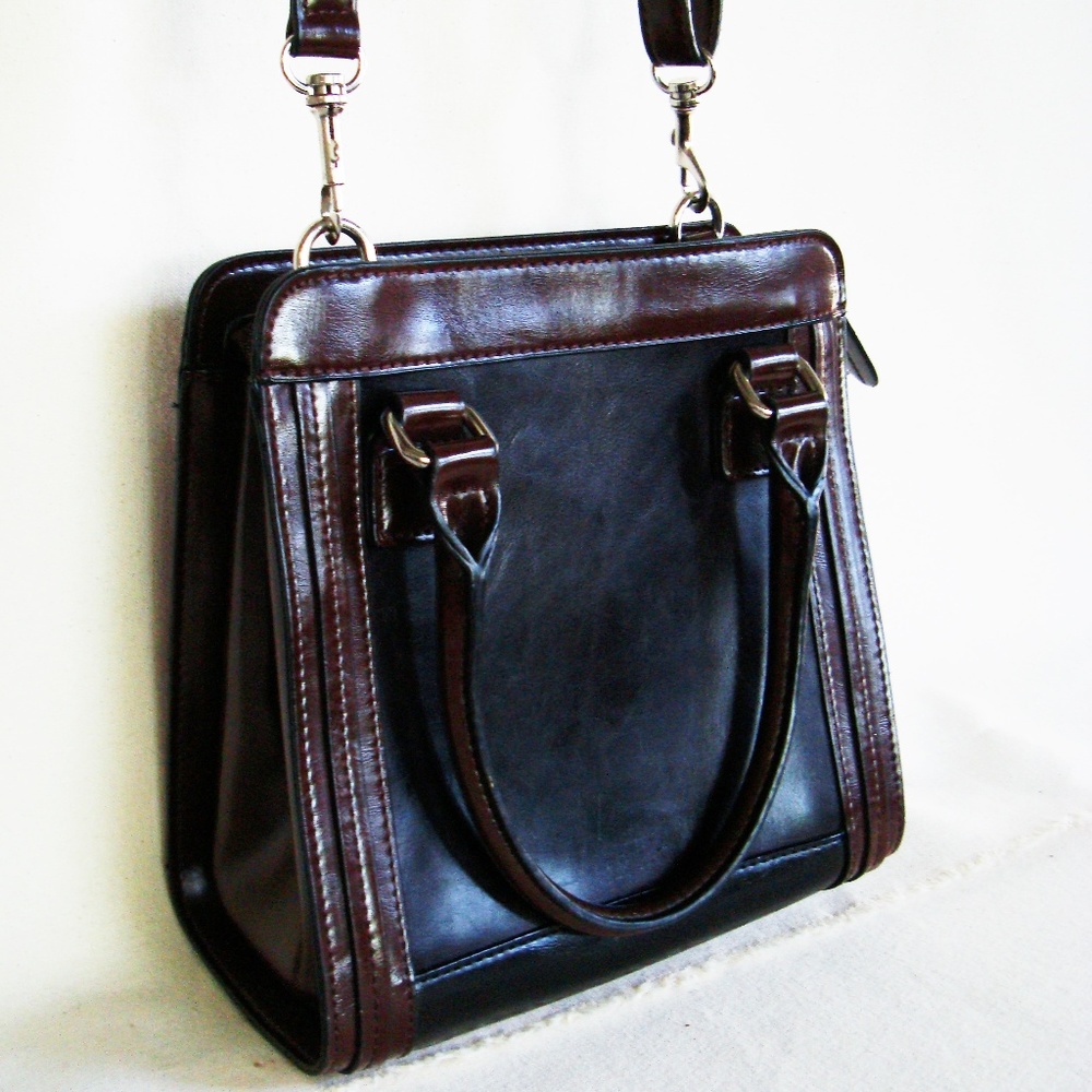 Giani Bernini Black & Brown Leather Cross Body Bag